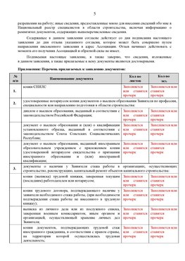 Образец заполнения заявления в НРС строителей. Страница 5 Азов Специалисты для СРО НРС - внесение и предоставление готовых